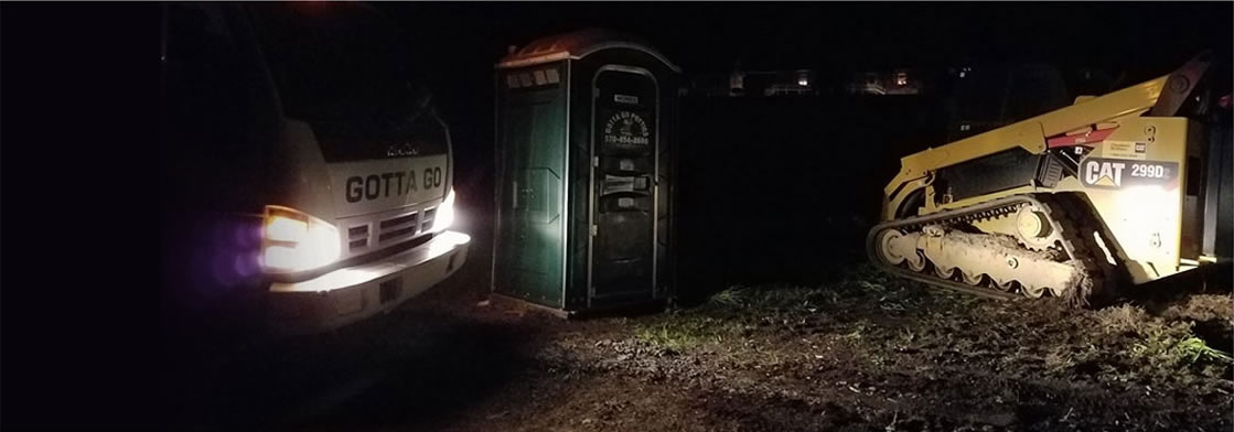 portable potties at construction site in The Poconos